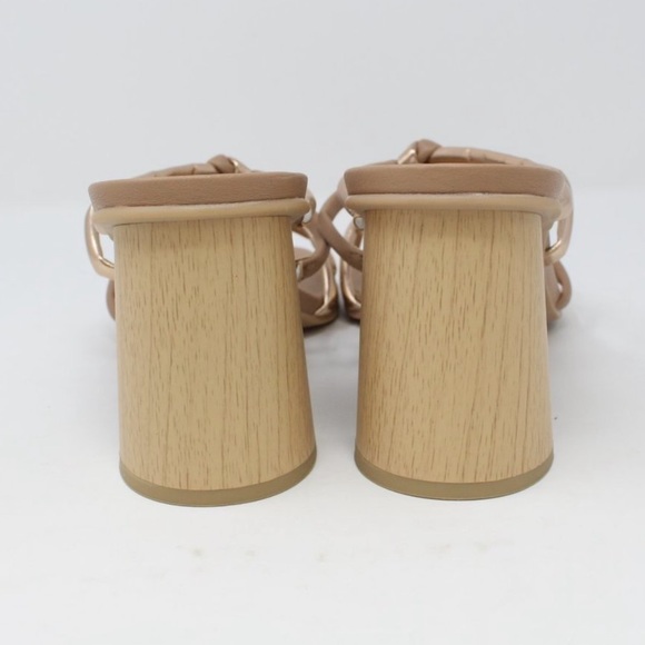 Dolce Vita beige & gold knotted Square Toe Strappy heeled Sandals - Picture 6 of 10
